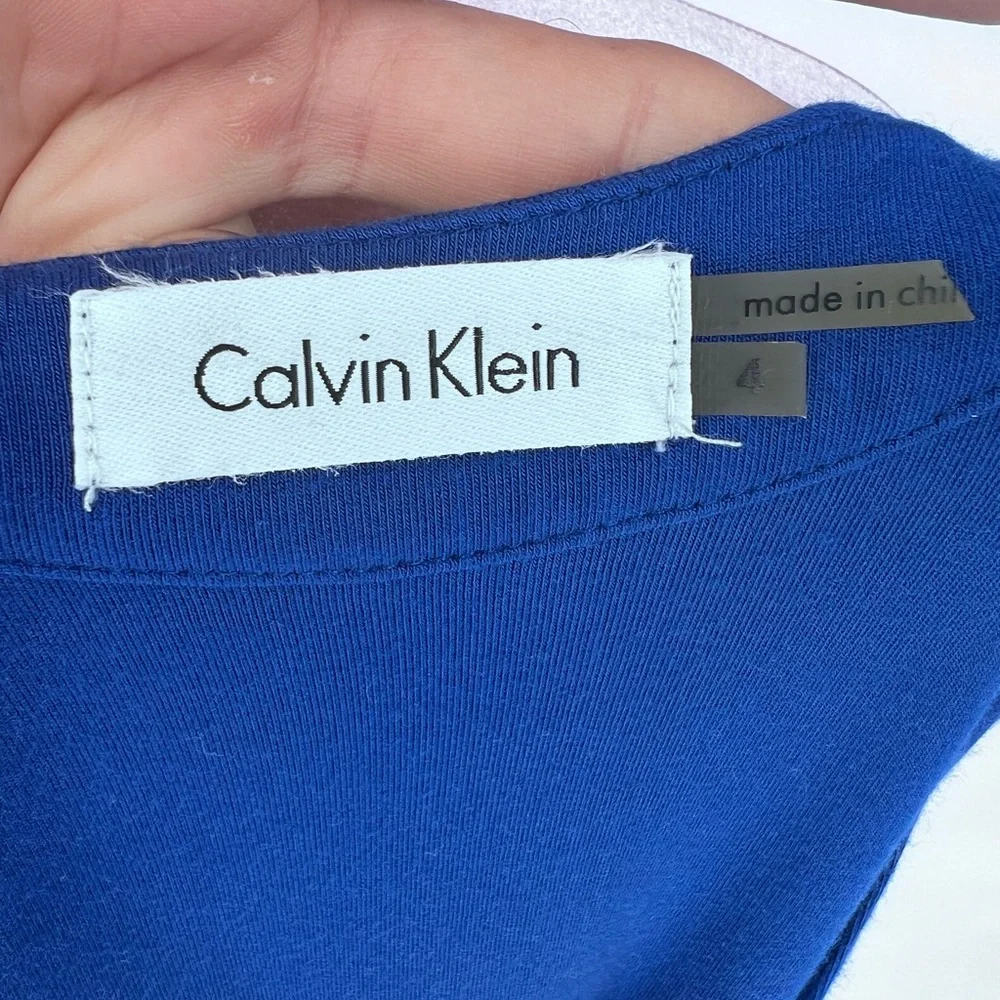 EUC Calvin Klein V Neck Ruched Mini Dress - Picture 9 of 9